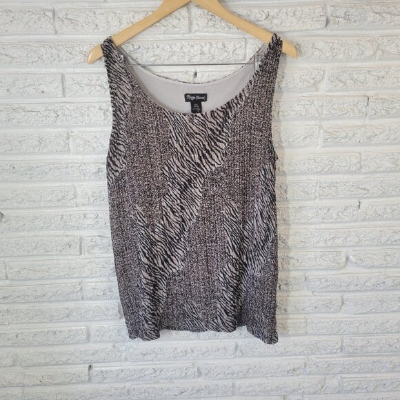 Maggie Barnes Tops - Maggie Barnes Womens Top 0X 14 16 Tank Black Tan Animal Print ANI74XE
